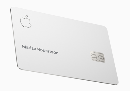 Voorbeeld van de nieuwe Apple Card